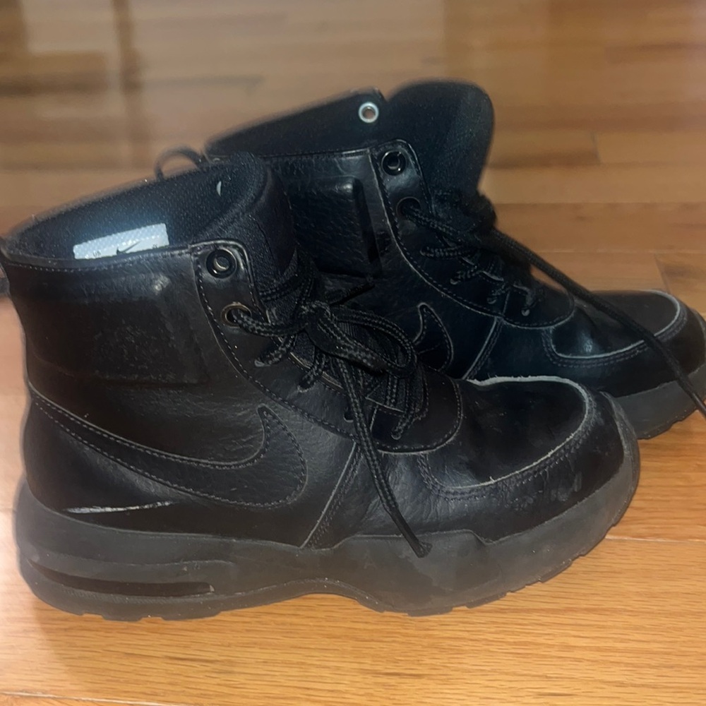 Kids Nike Leather Lace Up Boots